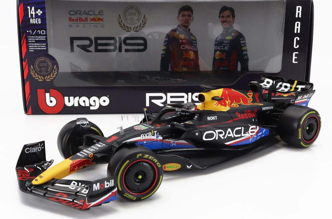 1:18 Red Bull RB19 #11 Sergio Perez - 4th Austin USA GP 2023 - Bburago
