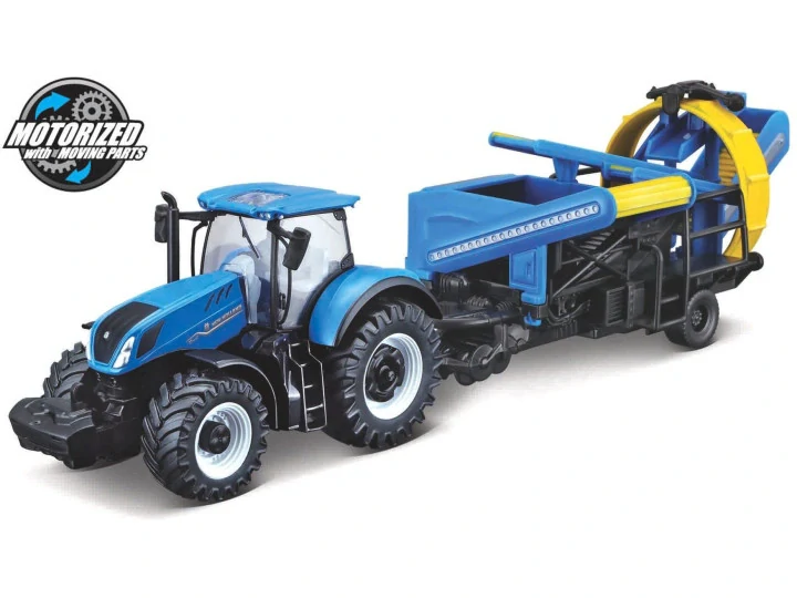 New Holland T7.315 traktor s kultivátorem, na setrvačník - Bburago