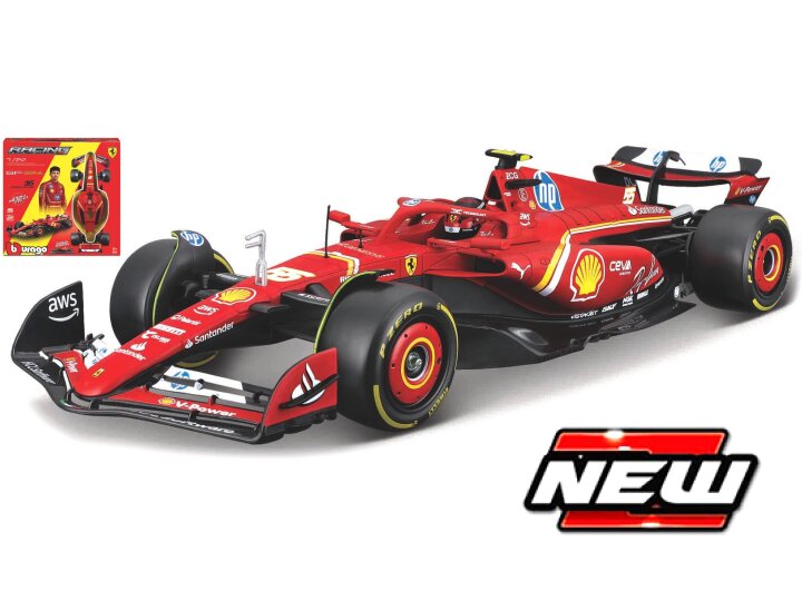 1:24 Ferrari SF24 2024 CARLOS SAINZ #55, STAVEBNICE - Bburago