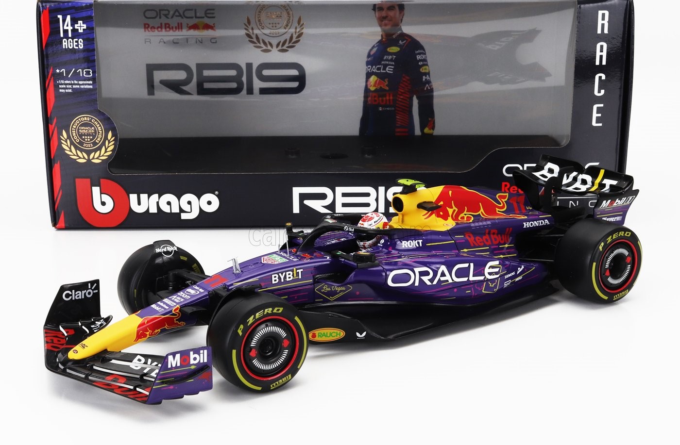 1:18 Red Bull F1 RB19 #11 Sergio Perez, 3rd Las Vegas USA GP 2023 - Bburago