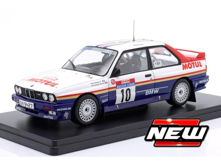 1:24 BMW M3 (E30) #10 Winner Rallye Tour de Corse 1987 Beguin, Lenne, balení blistr - Atlas