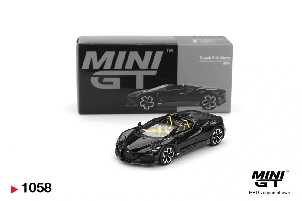 1:64 Bugatti W16 Mistral Black - Mini GT