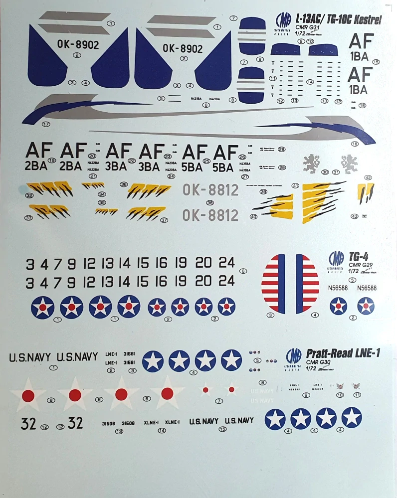 1:72 Obtisky Czech Master model L-13 AC/TG-10C