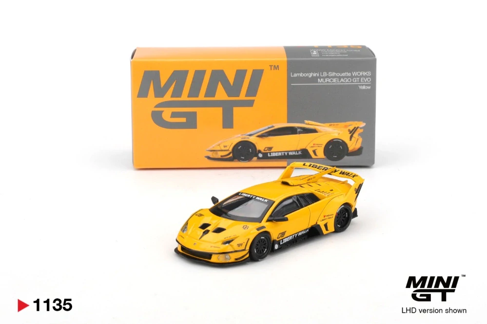 1:64 Lamborghini LB-Silhouette WORKS MURCIELAGO GT Evo Yellow - Mini GT