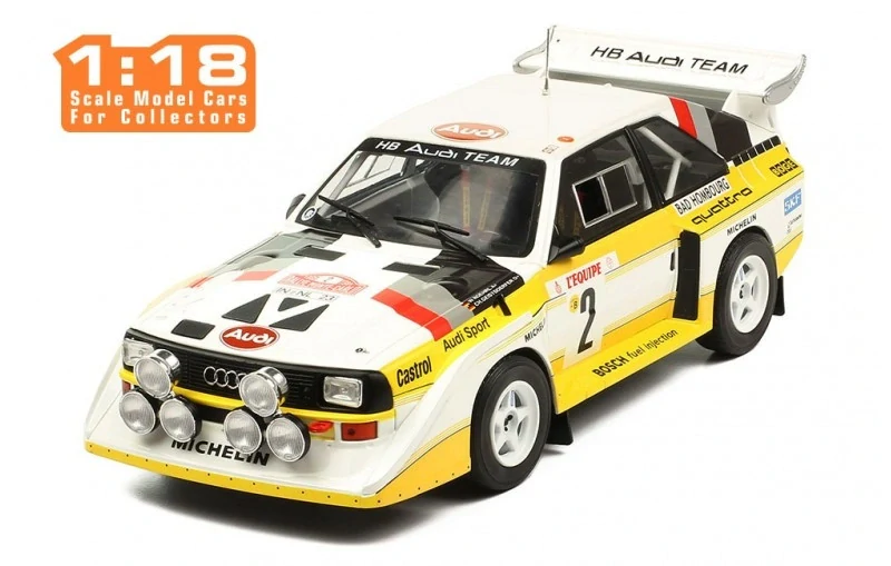 1:18 Audi Sport Quattro S1 #2 Röhrl/Geistdörfer Rallye Monte Carlo, yellow/white - IXO