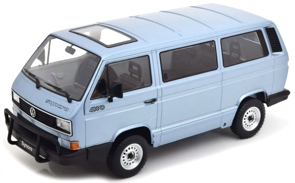 1:18 Volkswagen T3 Minibus SYNCRO 1987 light blue metallic - KK Scale