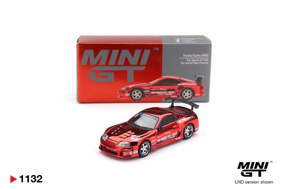1:64 Toyota Supra (A80) Top Secret GT-300 Top Secret Red Chrome - Mini GT