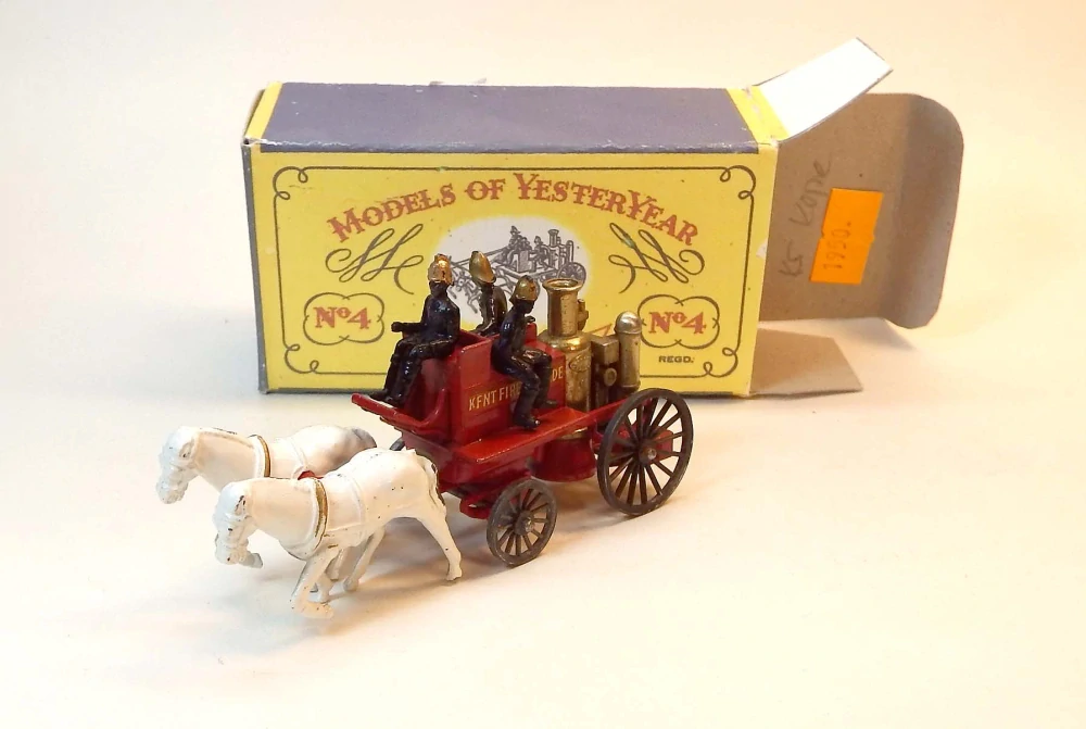 Y-4 Shand Mason Horse Drawn Fire Engine Kent Fire Brigade, bazar, kopie krabičky - Matchbox Yesteryear