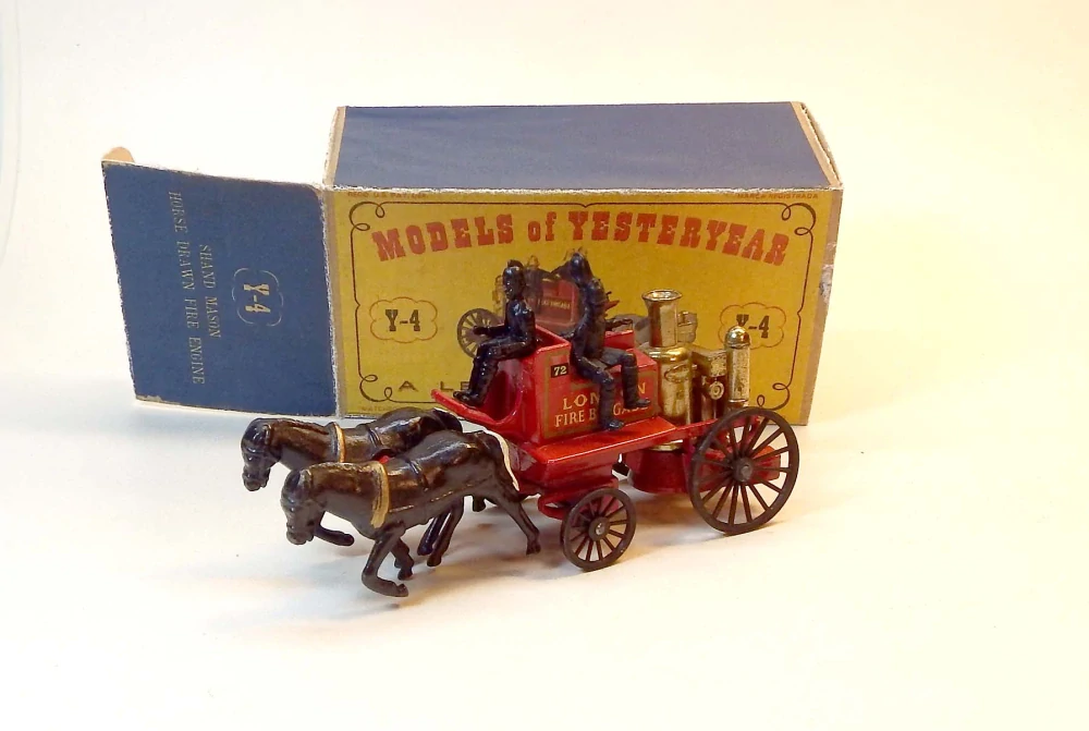 Y-4 Shand Mason Horse Drawn Fire Engine London Fire Brigade, bazar, kopie krabičky - Matchbox Yesteryear