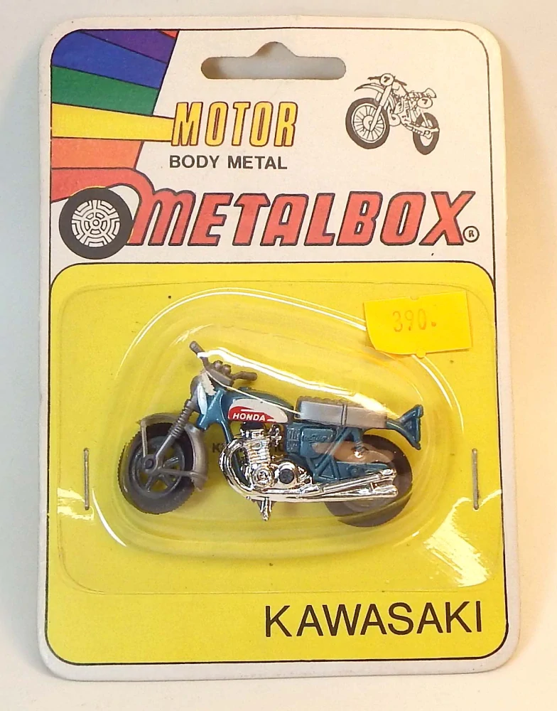 Motocykl Kawasaki, bazar, kopie Matchbox - MetalBox