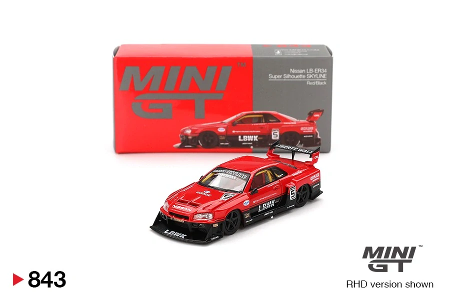 1:64 Nissan LB-ER34 Super Silhouette SKYLINE Red/Black - Mini GT