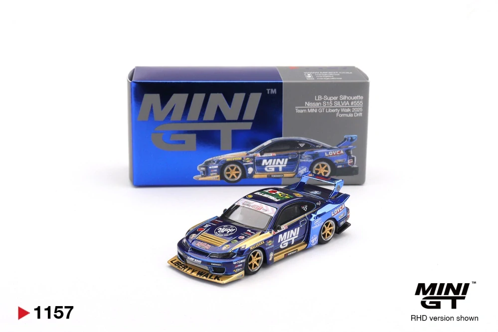 1:64 Nissan Silvia (S15) LB-Super Silhouette #555 Team MINI GT Liberty Walk 2025 Formula Drift - Mini GT