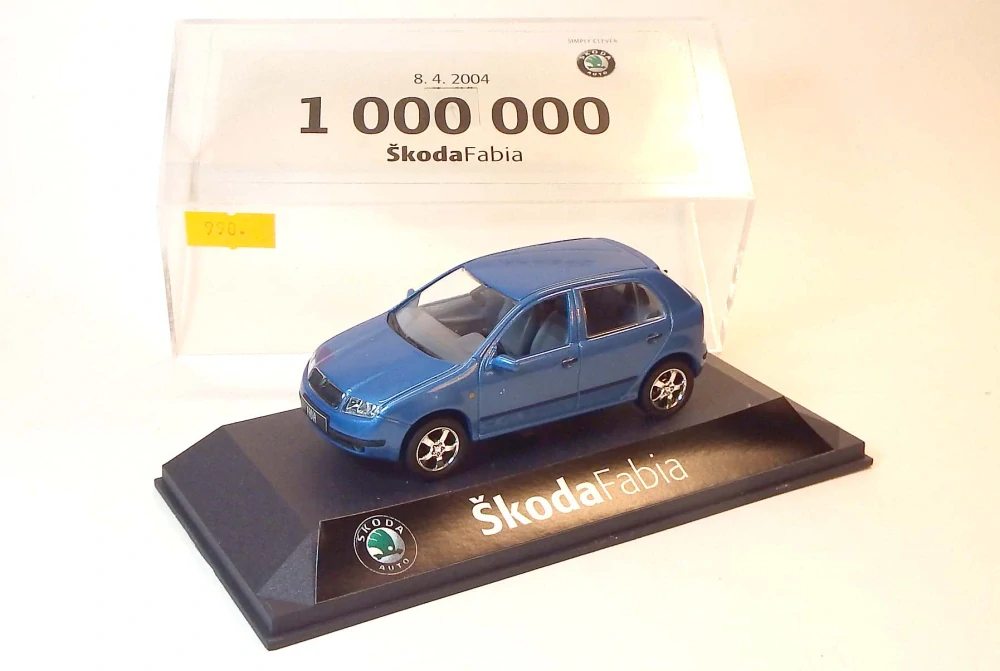 1:43 Škoda Fabia 8.4.2004 - 1.000.000, limitovaná edice, vzácný, bazar - Kaden