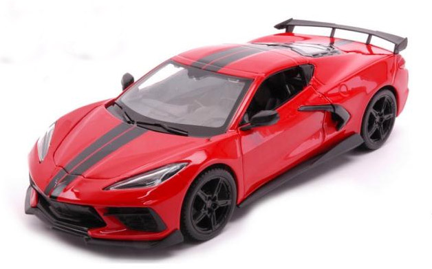 1:24 Chevrolet Corvette Stingray Coupe High Wing 2020, červený - Maisto
