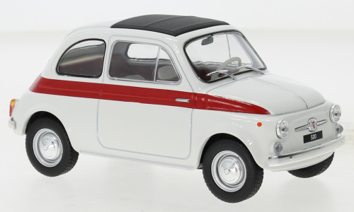 1:24 Fiat 500, bíločervený - White Box