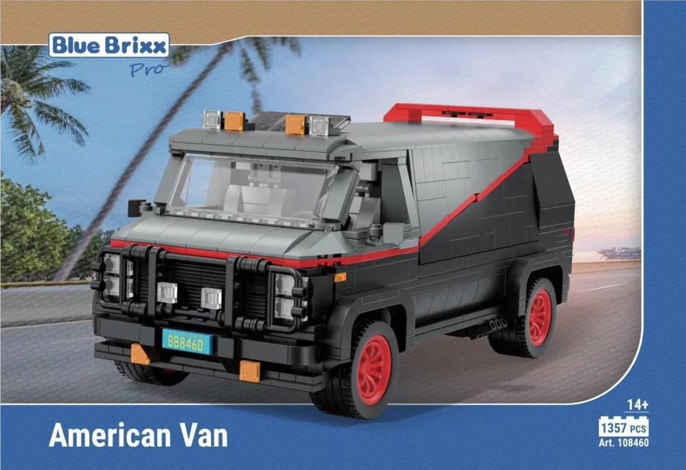 1:18 American Van, STAVEBNICE - Blue Brixx