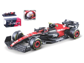 1:43 Alfa Romeo C43, #77, Alfa Romeo F1 Team Stake, Stake, Formel 1, mit Figur, Bottas, 2023 - Bburago