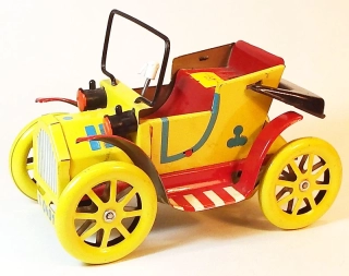 Plechový veterán, chybí volant, bazar - Kovap