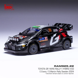 1:43 Toyota Yaris Rally 1 #33 Evans/Martin WRC Rallye Schweden 2024 - IXO