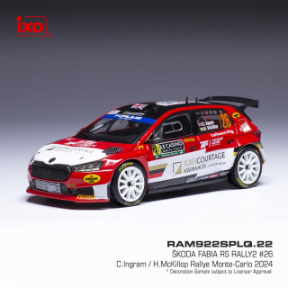 1:43 Škoda Fabia Rally2 2024 #26 Rally Monte Carlo - IXO