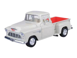 1:24 Chevrolet 5100 Pick-up Stepside 1955 bílý - MotorMax