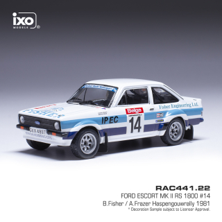 1:43 Ford Escort MK II RS 1800 #14 B.Fisher/A.Frazer Haspengouw Rallye 1980 - IXO