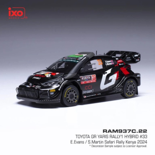 1:43 Toyota GR Yaris Rally 1 - Safari Rally 2024 #33 Evans/Martin - IXO