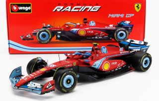 1:43 Ferrari SF-24 #55 C.Sainz 5th Miami GP 2024 with Helmet - Bburago