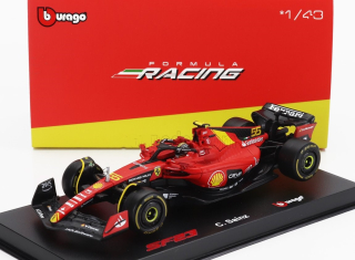 1:43 Ferrari SF-23 F1 #55 Sainz, Monza Italy, jezdec s helmou - Bburago