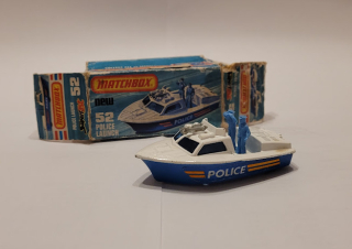 MB-52 Police Launch, bazar, poškozená krabička - Matchbox