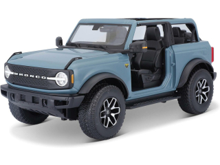 1:18 Ford Bronco Badlands modrý - verze bez dveří - Maisto