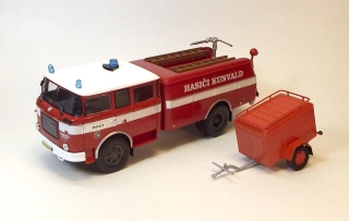 1:43 Škoda 706 s vozíkem - Hasiči Kunvald, ruční práce