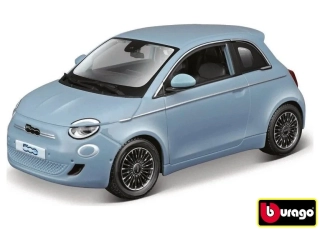 1:24 Fiat 500e, electric, světle modrý – Bburago