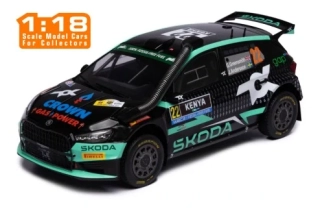 1:18 Škoda Fabia Rally 2 #22 Greensmith/Andersson Winner WRC2 Safari Rally Kenya 2024 - IXO