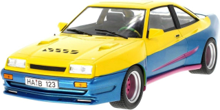 1:18 Opel Manta B Matting Yellow blue, bazar, prasklá slída na krabici - MCG