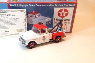YYM37799 1955 Chevrolet 3100 U.S. Olympic Team Texaco Tow Truck, bazar - Matchbox Yesteryear