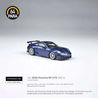 1:64 2025 Porsche 911 GT3 (992.2), gentian blue metallic - PARA64
