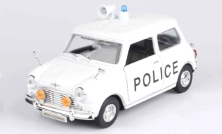 1:24 Mini Morris Cooper, weiss/Dekor, 1961, Police - MotorMax