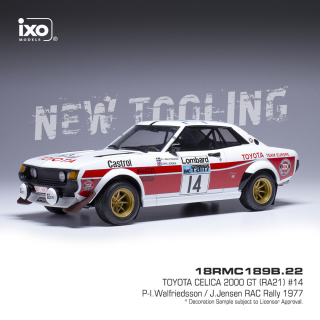 1:18 Toyota Celica 2000 GT #14 P-I.Walfriedsson/J.Jensen Rac Rally 1977 - IXO