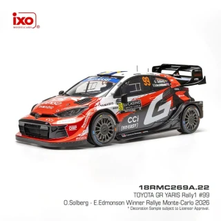 1:18 Toyota GR Yaris Rally1 #99 O.Solberg/E.Edmondson Winner Rallye Monte-Carlo 2026 - IXO