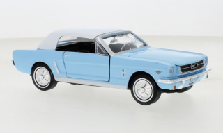 1:24 Ford Mustang Convertible, světlemodrý se zavřenou střechou - Motormax