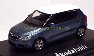 1:43 Skoda Fabia II. 2007 satin grey met - bílá střecha - Abrex