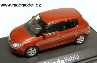 1:43 Skoda Fabia II. 2007 - červená metalíza - Abrex