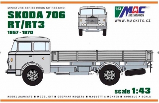 1:43 Skoda 706 RT / RT3 valník 1957 - resinová stavebnice - na skladě - MACmodel