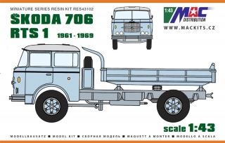 1:43 Skoda 706 RTS 1  sklápěč 1961 - resinová stavebnice - na skladě - MACmodel