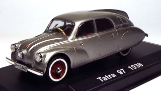 1:43 Tatra 97 1938 třísvětlová, stříbrná - stavba na objednávku - MACmodel