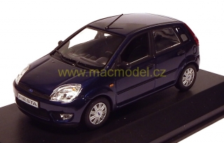 1:43 Ford Fiesta 2002 5dv. modrý, dealerská edice - Minichamps