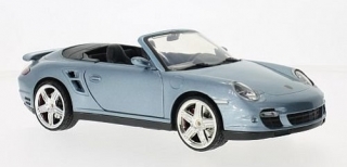1:18 Porsche 911 (997) Turbo cabriolet sv.modrá metalíza - MotorMax