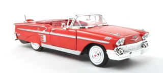 1:24 Chevrolet 1958 Impala cabrio otevřený červený - MotorMax