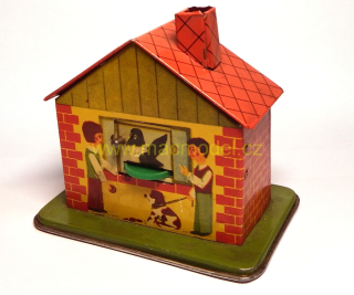 1:1 kasicka plechová 10 x 5 cm, výrobce nevyznačen - staré hračky